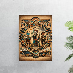 Navajo Yei figures in sandpainting geometry poster 7