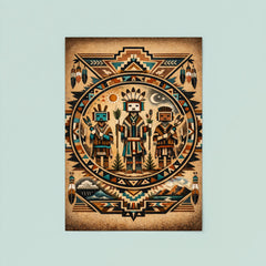 Navajo Yei figures in sandpainting geometry poster 8