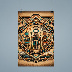 Navajo Yei figures in sandpainting geometry poster 9