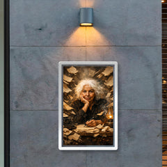 Nawal El Saadawi amid torn manuscripts poster 2