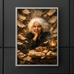 Nawal El Saadawi amid torn manuscripts poster 5
