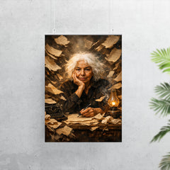 Nawal El Saadawi amid torn manuscripts poster 7