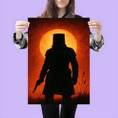 Ned Kelly in iron armor silhouette poster 3