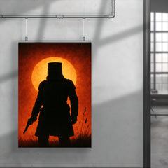 Ned Kelly in iron armor silhouette poster 4