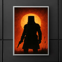 Ned Kelly in iron armor silhouette poster 5