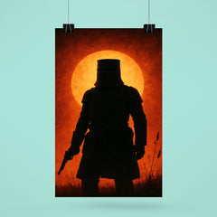 Ned Kelly in iron armor silhouette poster 6