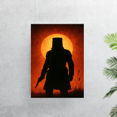Ned Kelly in iron armor silhouette poster 7