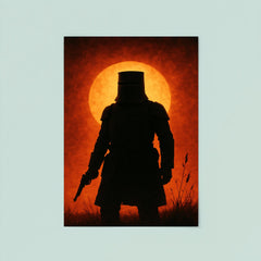 Ned Kelly in iron armor silhouette poster 8