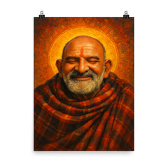 Neem Karoli Baba poster on a plain backdrop in size 8"x10".