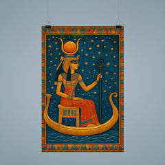 Nefertari in celestial voyage beneath star painted tomb ceiling poster 9