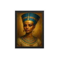 Nefertiti framed print on a plain backdrop in size 12"x16".