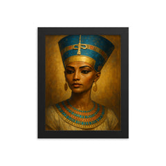Nefertiti framed print on a plain backdrop in size 8"x10".