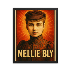 Nellie Bly framed print on a plain backdrop in size 16"x20".