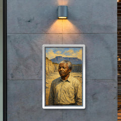 Nelson Mandela on Robben Island quarry poster 2