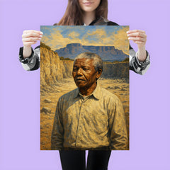 Nelson Mandela on Robben Island quarry poster 3