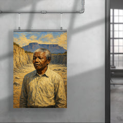 Nelson Mandela on Robben Island quarry poster 4