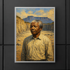 Nelson Mandela on Robben Island quarry poster 5