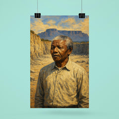 Nelson Mandela on Robben Island quarry poster 6