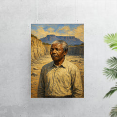 Nelson Mandela on Robben Island quarry poster 7