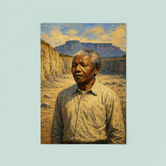 Nelson Mandela on Robben Island quarry poster 8