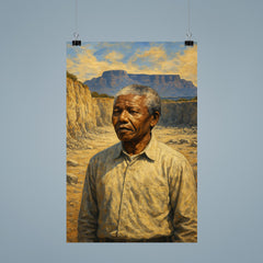 Nelson Mandela on Robben Island quarry poster 9