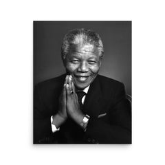 Nelson Mandela poster on a plain backdrop in size 16"x20".