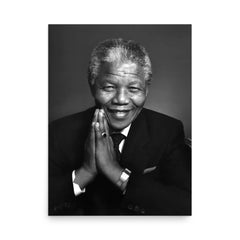 Nelson Mandela poster on a plain backdrop in size 18"x24".