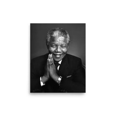 Nelson Mandela poster on a plain backdrop in size 8"x10".