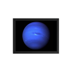 Neptune planet in space framed print on a plain backdrop in size 12"x16".