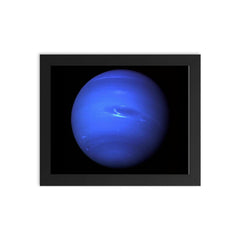 Neptune planet in space framed print on a plain backdrop in size 8"x10".