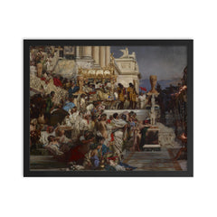 Nero's Torches by Henryk Siemiradzki, 1876 framed print on a plain backdrop in size 16"x20".