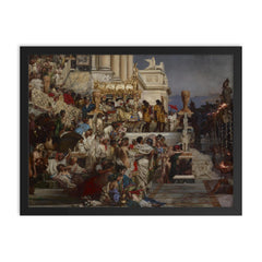 Nero's Torches by Henryk Siemiradzki, 1876 framed print on a plain backdrop in size 18"x24".