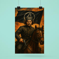 Nestor Makhno black banner cavalry portrait poster 6