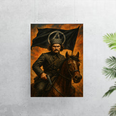 Nestor Makhno black banner cavalry portrait poster 7