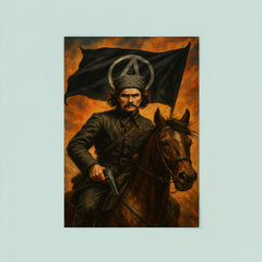Nestor Makhno black banner cavalry portrait poster 8