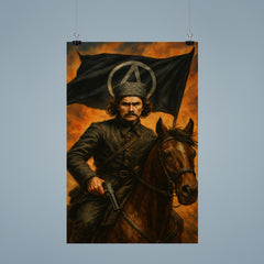 Nestor Makhno black banner cavalry portrait poster 9