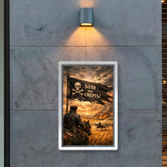 Nestor Makhno black banner over Ukrainian steppe poster 2