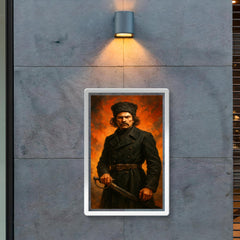 Nestor Makhno in black cavalry coat poster 2