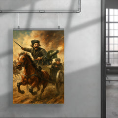 Nestor Makhno tachanka machine gun charge poster 4