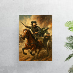 Nestor Makhno tachanka machine gun charge poster 7