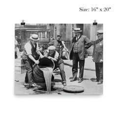 New York City Police raiding bootleg liquor during the Prohibition era, New York City, 1921 poster 2