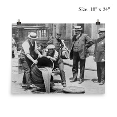New York City Police raiding bootleg liquor during the Prohibition era, New York City, 1921 poster 5