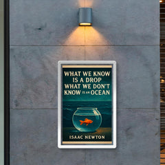 Newton quote drop ocean tiny fish fishbowl poster 2