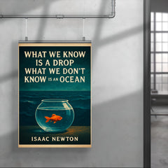 Newton quote drop ocean tiny fish fishbowl poster 4