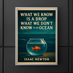 Newton quote drop ocean tiny fish fishbowl poster 5