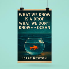 Newton quote drop ocean tiny fish fishbowl poster 6