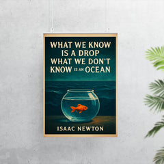 Newton quote drop ocean tiny fish fishbowl poster 7