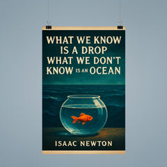 Newton quote drop ocean tiny fish fishbowl poster 9