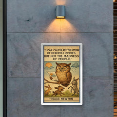 newton quote motion of heavenly bodies madness of people poster 2