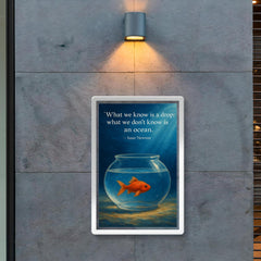 newton quote what we know is a drop fishbowl and ocean inspiring poster poster 2